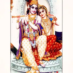 Casperme White & Red Radha Krishna Big Frame Big Frame MDF Wooded Painting Wall Art-image-14