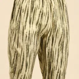 SHOWOFF Olive Green Ethnic Motifs Printed Chanderi Cotton Kurta with Trouser image 2