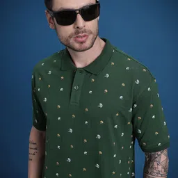The Roadster Life Co. Conversational Print Pure Cotton Regular Fit Polo Collar T-shirt-picture-24