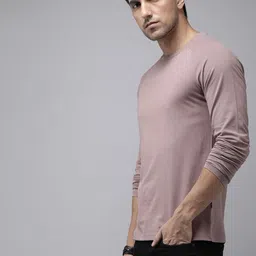 The Roadster Lifestyle Co. Men Pure Cotton Solid Raglan Sleeves T-shirt-picture-12