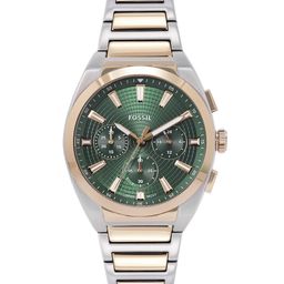Fossil Men Everett Two Tone Patterned Dial Chronograph Analogue Watch FS6106I-picture-5