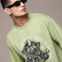 The Roadster Lifestyle Co. Men Printed Pure Cotton Relaxed Fit T-shirt-picture-27