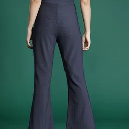 dressberry bizwear DressBerry Women Ribbed High-Rise Bootcut Trousers image 3