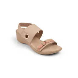 PEPPER Womens Peach Wedges Heels image 1
