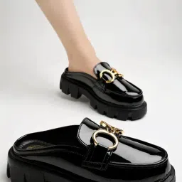 Shoetopia Kids Black Mule Shoes-picture-10