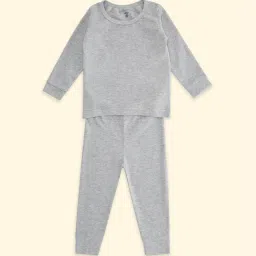 Pantaloons Baby Grey Regular Fit Full Sleeves Thermal Set image 1