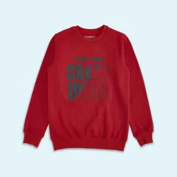 Pantaloons Junior Rust Cotton Printed Full Sleeves Sweatshirt image 1