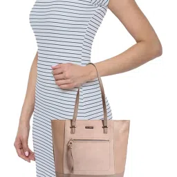 Lino Perros Beige Solid Tote image 5