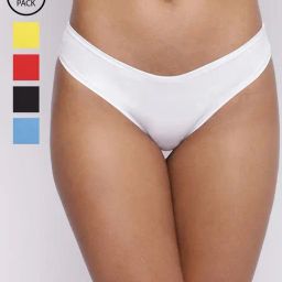La Intimo Multicolored Comfort Fit Panties - Pack Of 5-image-12