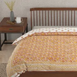 fabindia home Fabindia Rust Cotton Standalone Hand Double Quilt image 2