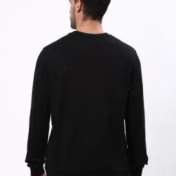 R&B Black Regular Fit Self Pattern Sweatshirt image 2