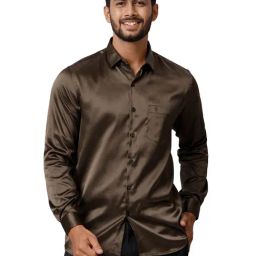 Ramraj Brown Regular Fit Full Sleeves Shirt-picture-35
