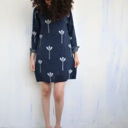 Chidiyaa Blue Floral Shift Dress-picture-46