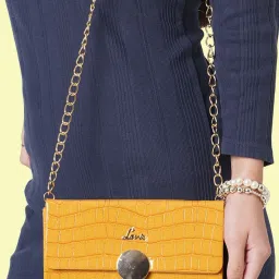 Lavie Ocher Textured Medium Sling Handbag image 1