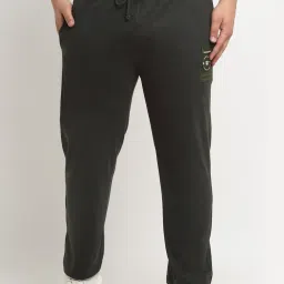 Melon by PlusS Dark Olive Cotton Regular Fit Plus Size Trackpants image 1