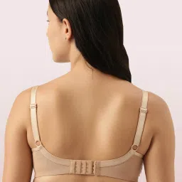 Enamor Beige Under Wired Non Padded Full Coverage Bra image 2