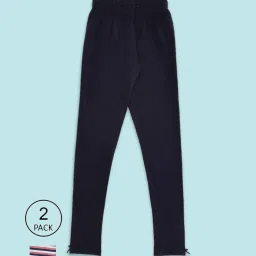 Pantaloons Junior Multicolor Striped Leggings (Pack of 2) image 1