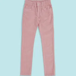 Pantaloons Junior Pink Cotton Regular Fit Trousers image 1