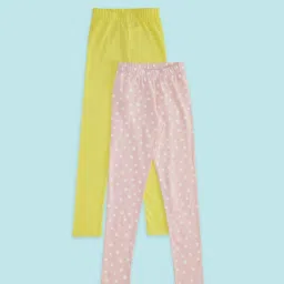Pantaloons Junior Green & Peach Printed Leggings (Pack of 2) image 1