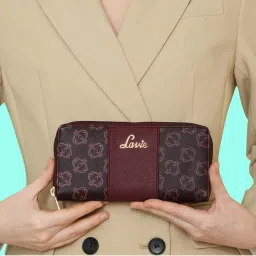 Lavie Mono Purple Printed Zip Around Wallet for Women image 1