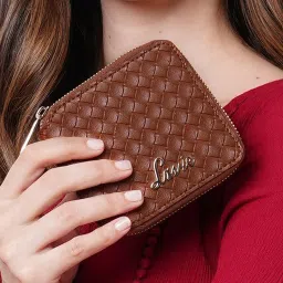 Lavie Bot  Pro Brown Textured Zip Around Wallet for Women image 1