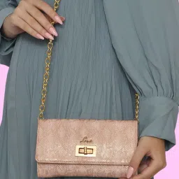 Lavie Pink Textured Wallet for Women image 1