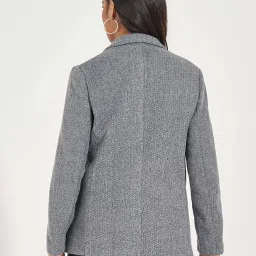 Styli Grey Textured Pattern Blazer image 2