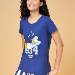 Dreamz by Pantaloons Navy Cotton Graphic Print T-Shirt image 1