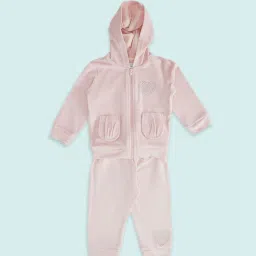 Pantaloons Baby Hot Pink Cotton Regular Fit Full Sleeves Sweatshirt Set image 1