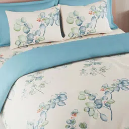 Bianca Tokyo Bay Floral Beige 192 TC Fabric King Bedsheet with 2 Pillow Covers image 4