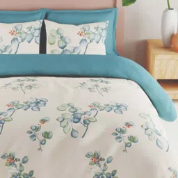 Bianca Tokyo Bay Floral Beige 192 TC Fabric King Bedsheet with 2 Pillow Covers image 3