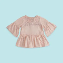 Pantaloons Baby Pink Embroidered Top image 1