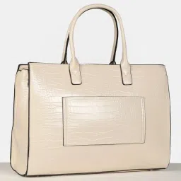 Allen Solly Beige Textured Tote Handbag image 2