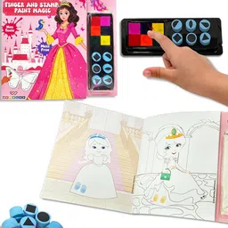 WEMBLEY Kids Princess Finger Painting & Coloring Art Book-picture-12
