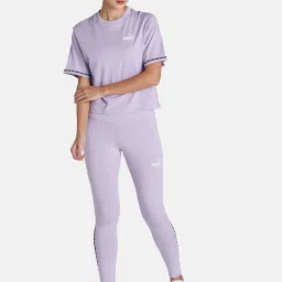 Puma Purple Logo Print Mid Rise Tights image 5