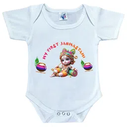 Cute Pals My First Janmashtami Shree Krishna Birthday Romper Dress Bodysuit Onesie-picture-27