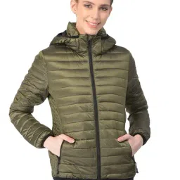 Woods Olive Full Sleeves Puffer Jacket-image-17