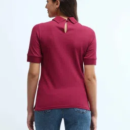 U.S. Polo Assn. Pink Cotton Embellished T-Shirt image 2