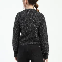 MADAME Black & White Self Design Sweater image 2