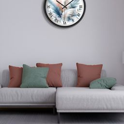 OLIVE TREE Black & Blue Printed Contemporary Wall Clock-picture-31