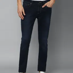 Louis Philippe Navy Cotton Slim fit Jeans-picture-34