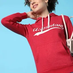 Campus Sutra Red Cotton Graphic Print Sweatshirt-picture-14