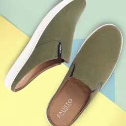 Fausto Men's Olive Mule Shoes image 1