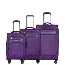 Nasher Miles Berlin Expander Soft-Sided Polyester  Set of 3 Purple Trolley Bags (55, 65 & 75 cm) image 1