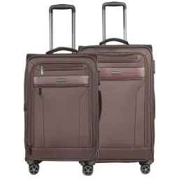 Nasher Miles Berlin Expander Soft-Sided Polyester  Set of 2 Brown Trolley Bags (65 & 75 cm) image 1