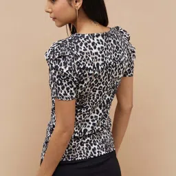 Code by Lifestyle Black Animal Print Top image 2