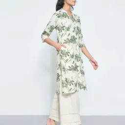 Rangmanch By Pantaloons Green Regular Fit Floral Print Kurta image 3