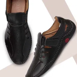 Fausto Men's Black Fisherman Sandals image 1