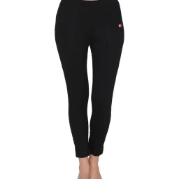 Clovia Black Cotton Tights image 1