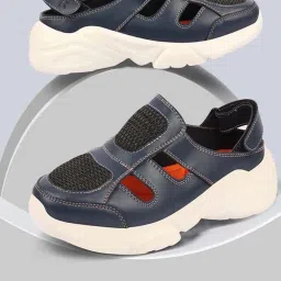 Fausto Men's Navy Back Strap Sandals image 1